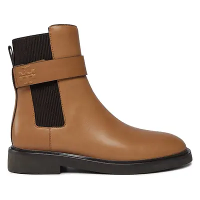 Kotníková obuv s elastickým prvkem Tory Burch Double T Chelsea Boot 152831 Béžová