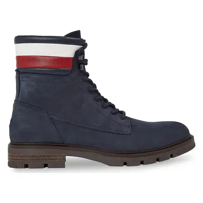 Turistická obuv Tommy Hilfiger Corporate Hilfiger Nubuck Boot FM0FM04801 Modrá