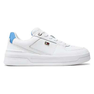 Sneakersy Tommy Hilfiger Flag Basket Sneaker FW0FW08081 Bílá