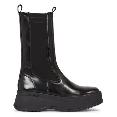 Kotníková obuv s elastickým prvkem Calvin Klein Pitched Chelsea Boot HW0HW01686 Černá