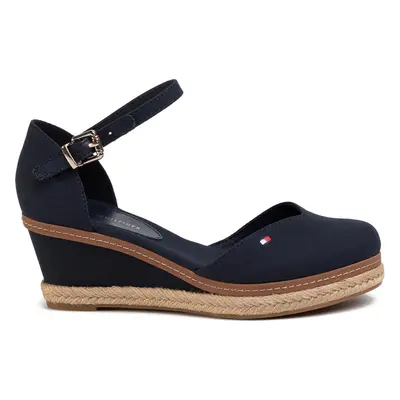 Espadrilky Tommy Hilfiger Basic Closed Toe Mid Wedge FW0FW04787 Tmavomodrá