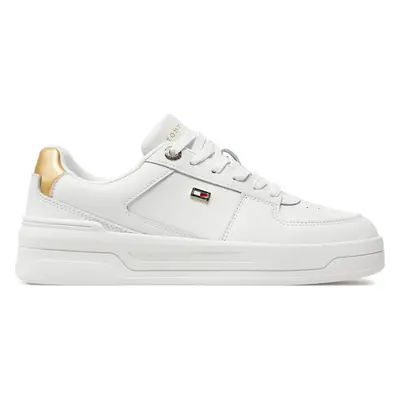 Sneakersy Tommy Hilfiger Essential Basket Sneaker Gold FW0FW08076 Écru