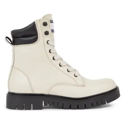 Polokozačky Tommy Jeans Tjw Lace Up Boot EN0EN02314 Béžová