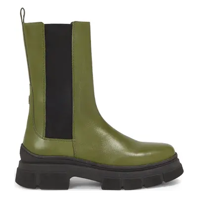 Kotníková obuv s elastickým prvkem Tommy Hilfiger Essential Leather Chelsea Boot FW0FW07490 Zele