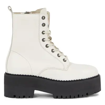 Polokozačky Tommy Jeans Tjw Boot Zip Up EN0EN02305 Bílá