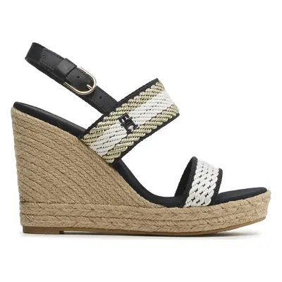 Espadrilky Tommy Hilfiger Golden Webbing Wedge FW0FW07089 Tmavomodrá