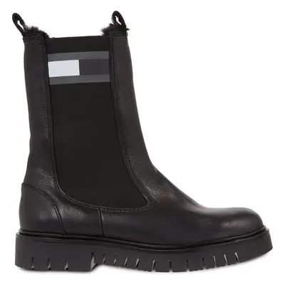 Kotníková obuv s elastickým prvkem Tommy Jeans Tjw Warmlined Chelsea Boot EN0EN02313 Černá