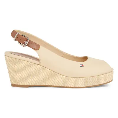 Espadrilky Tommy Hilfiger Iconic Elba Sling Back Wedge FW0FW04788 Béžová