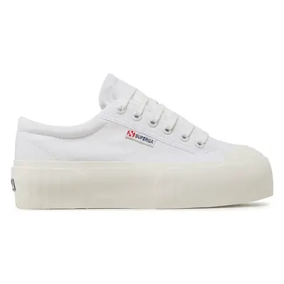 Plátěnky Superga Stripe Platform 2631 S5111SW Bílá