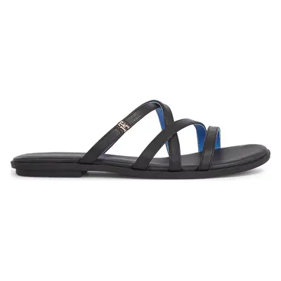 Nazouváky Tommy Hilfiger Th Strap Flat Sandal FW0FW08067 Černá