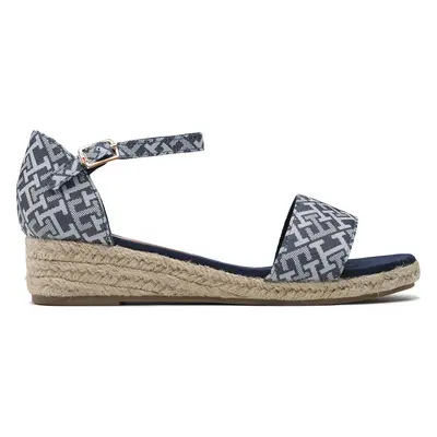 Espadrilky Tommy Hilfiger Rope Wedge Sandal Denim T3A7-32776-0048 S Světle modrá