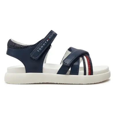 Sandály Tommy Hilfiger Strippes Velcro Sanadal T1A2-33234-0326 S Tmavomodrá