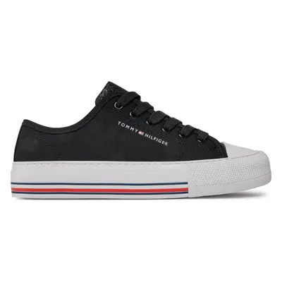 Plátěnky Tommy Hilfiger Low Cut Lace-Up Sneaker T3A9-33185-1687 S Černá