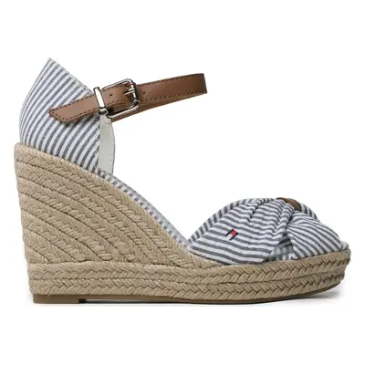 Espadrilky Tommy Hilfiger Basic Seersucker High Wedge FW0FW07160 Modrá