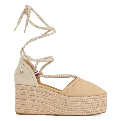 Espadrilky Tommy Hilfiger Closed Toe Linen Flatform FW0FW07746 Béžová