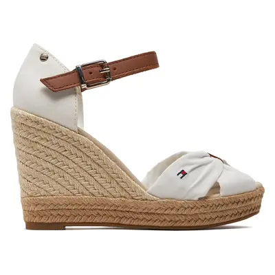 Espadrilky Tommy Hilfiger Basic Open Toe High Wedge FW0FW04784 Écru