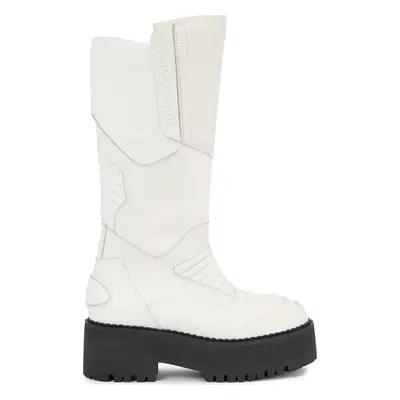 Kozačky Tommy Jeans Tjw Long Shaft Biker Boot EN0EN02376 Bílá