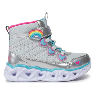 Kozačky Skechers Heart Lights Sweet Styling 302668L/SMLT Stříbrná