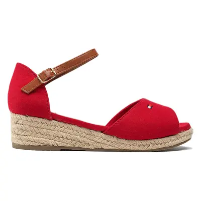 Espadrilky Tommy Hilfiger Rope Wedge Sandal T3A7-32185-0048 S Červená