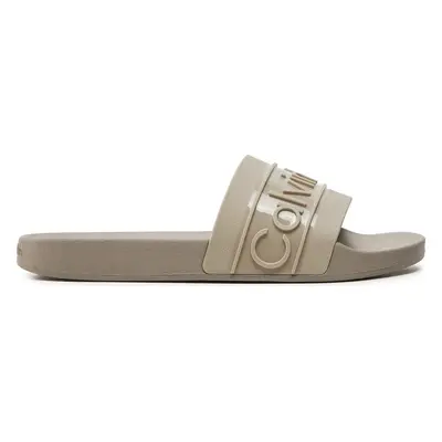 Nazouváky Calvin Klein Slide Tpu Saffiano HW0HW02107 Écru