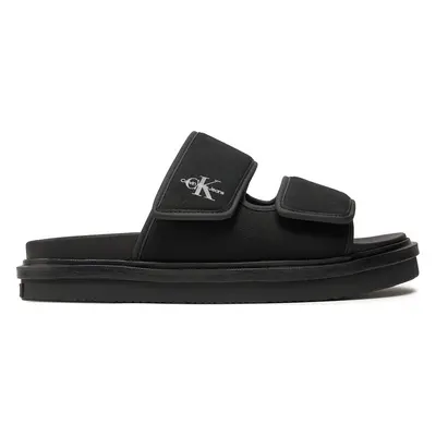 Nazouváky Calvin Klein Jeans Double Bar Sandal Mtl YM0YM01020 Černá