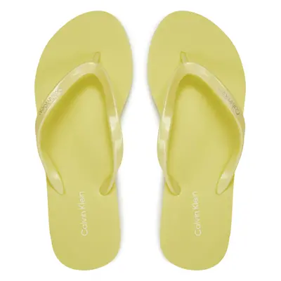 Žabky Calvin Klein Flip Flop Deboss Logo Met HW0HW02043 Žlutá