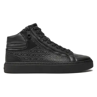 Sneakersy Calvin Klein High Top Lace Up W/ Zip Mono HM0HM01497 Černá