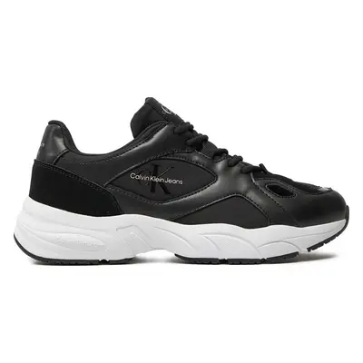 Sneakersy Calvin Klein Jeans Retro Tennis Low Lace Mix Ml YW0YW01528 Černá