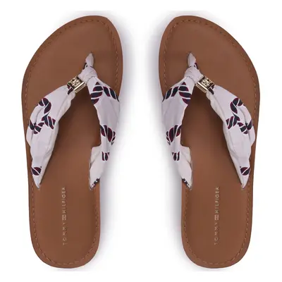 Žabky Tommy Hilfiger Th Elevated Beach Sandal Print FW0FW07164 Écru