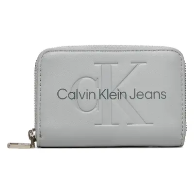 Malá dámská peněženka Calvin Klein Jeans Sculpted Med Zip Around Mono K60K612255 Šedá