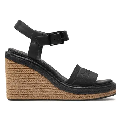 Espadrilky Calvin Klein Wedge Sandal 70 He HW0HW02050 Černá