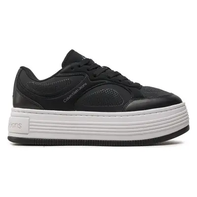 Sneakersy Calvin Klein Jeans Bold Platf Low Lace Mix In Mtl YW0YW01471 Černá