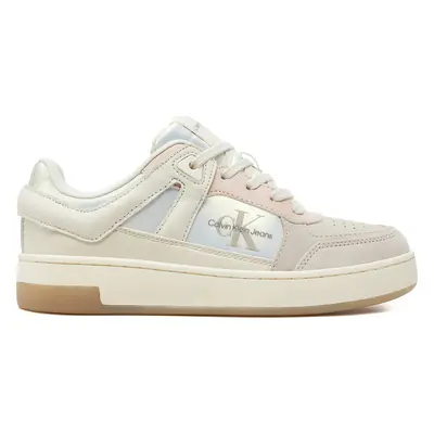 Sneakersy Calvin Klein Jeans Basket Cupsole Low Mix Ml Mtr YW0YW01490 Bílá