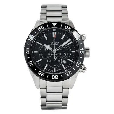 Hodinky Festina Cermaic Chrono F20575/3 Stříbrná