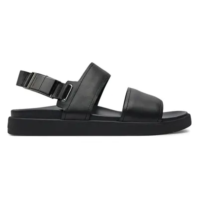 Sandály Calvin Klein Back Strap W/ Iconic Plaque HM0HM01383 Černá