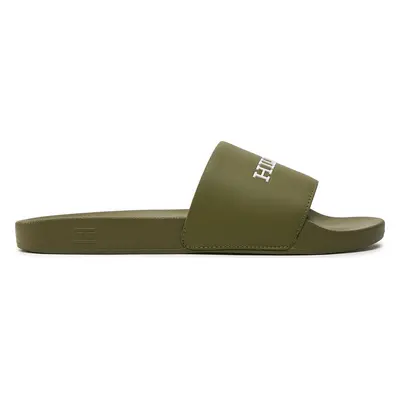 Nazouváky Tommy Hilfiger Hilfiger Raised Pool Slide FM0FM05022 Zelená