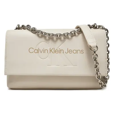 Kabelka Calvin Klein Jeans Sculpted Ew Flap Wichain25 Mono K60K612221 Écru