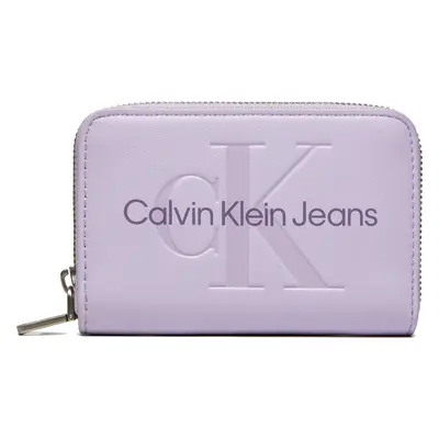 Malá dámská peněženka Calvin Klein Jeans Zip Around Mono K60K612255 Fialová