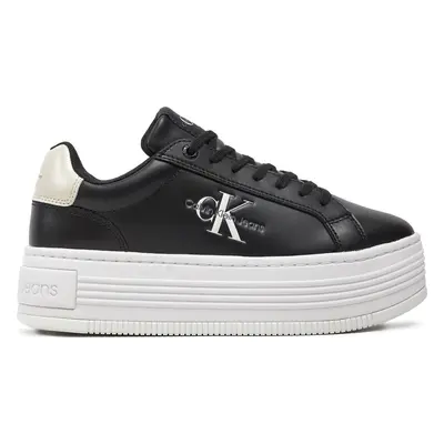 Sneakersy Calvin Klein Jeans Bold Platf Low Lace Lth Ml Mtl YW0YW01516 Černá