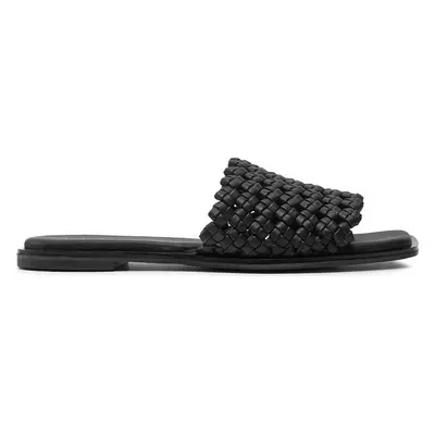 Nazouváky Calvin Klein Flat Slide Latt HW0HW02143 Černá