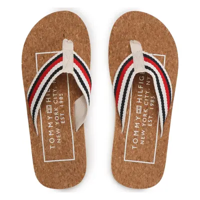 Žabky Tommy Hilfiger Cork Beach Sandal FM0FM04475 Béžová