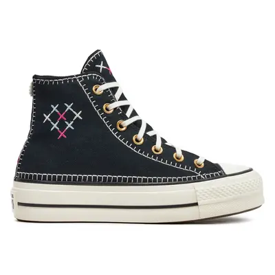 Plátěnky Converse Chuck Taylor All Star Lift Crafted Stitching Platform A08731C Černá