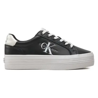 Sneakersy Calvin Klein Jeans Vulc Flatform Laceup Lth YW0YW01474 Černá