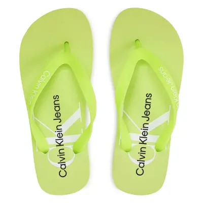 Žabky Calvin Klein Jeans Beach Sandal Monologo Tpu YW0YW01246 Zelená