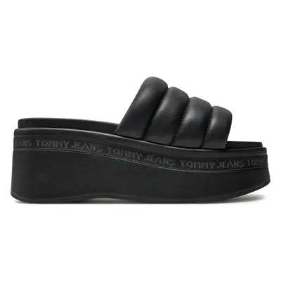 Nazouváky Tommy Jeans Tjw Wedge Sandal EN0EN02455 Černá