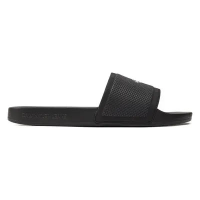 Nazouváky Calvin Klein Jeans Slide Institutional Metallic YM0YM01018 Černá