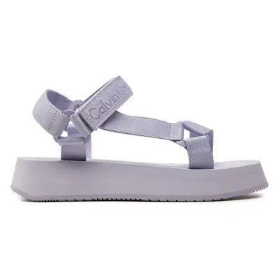 Sandály Calvin Klein Jeans Sandal Velcro Webbing In Mtl YW0YW01480 Fialová