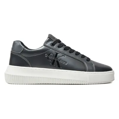 Sneakersy Calvin Klein Jeans Chunky Cupsole Laceup Lth Ml Mtl YW0YW01517 Černá