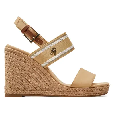 Espadrilky Tommy Hilfiger Webbing High Wedge Sandal FW0FW08045 Béžová