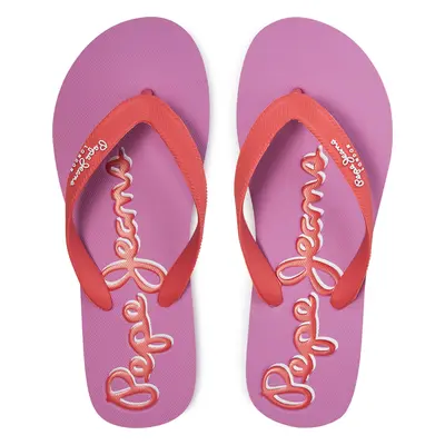 Žabky Pepe Jeans Bay Beach Brand W PLS70157 Červená